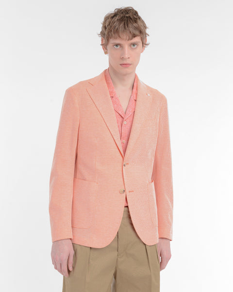 orange slim piquet cotton jersey blazer
