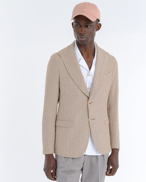 brown slim resca cotton-blend blazer