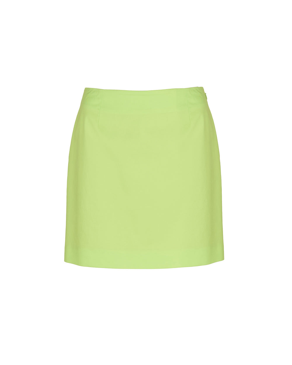 green stretch cotton mini skirt