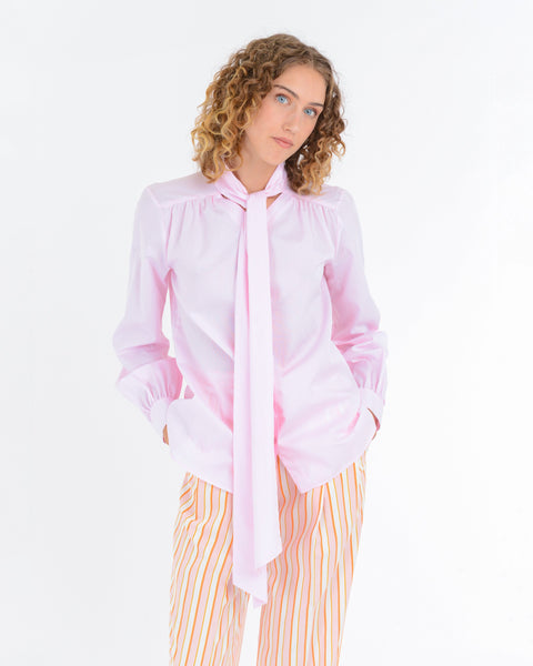 pink fil a fil cotton shirt