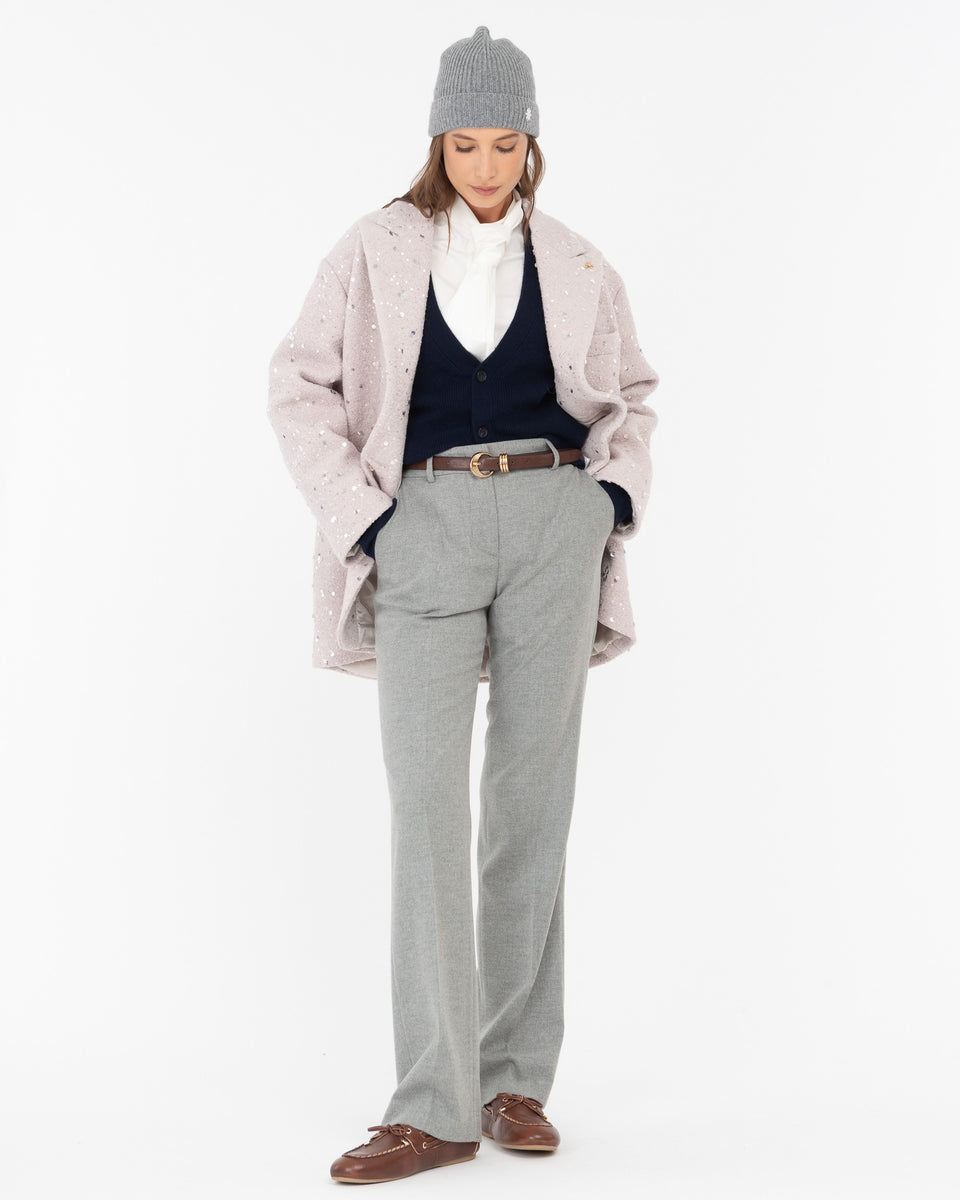 Pantalone zampetta flanella misto lana grigio Manuel Ritz Official