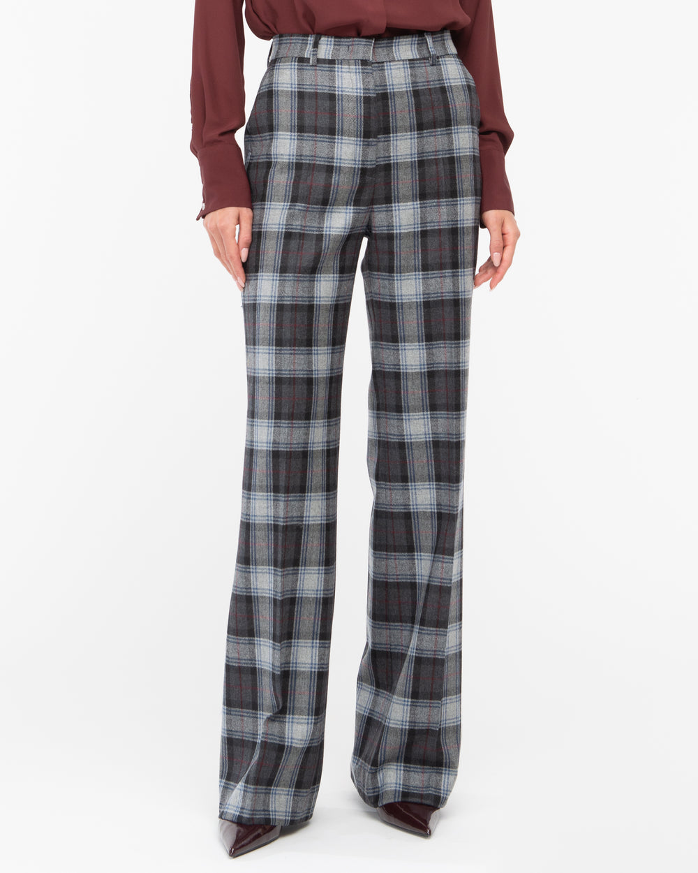 Pantalone galles misto lana grigio