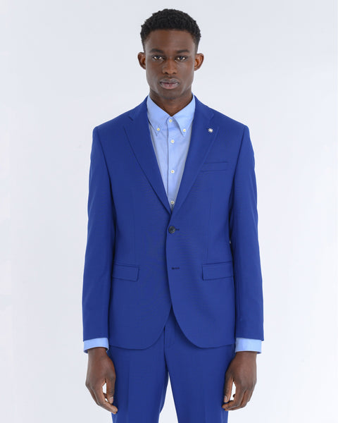 light blue stretch wool slim suit