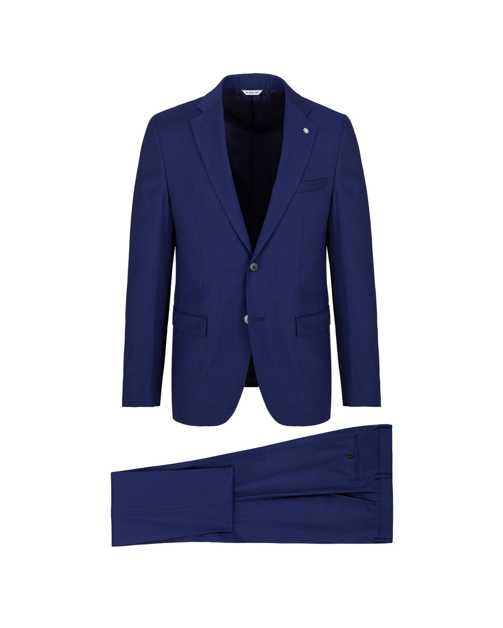 blue slim pinstripe suit pure stretch wool