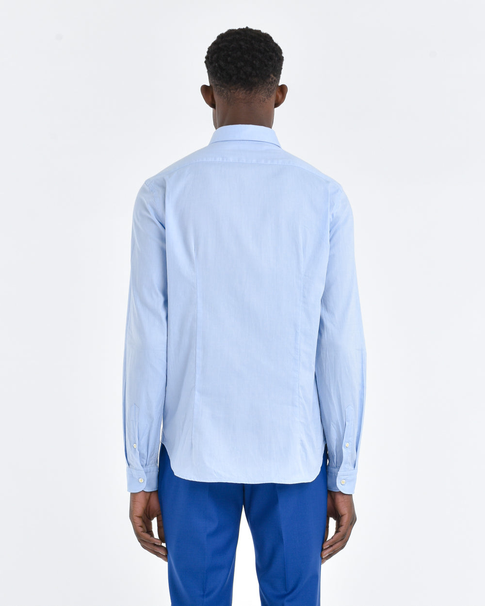 sky blue cotton oxford button-down shirt
