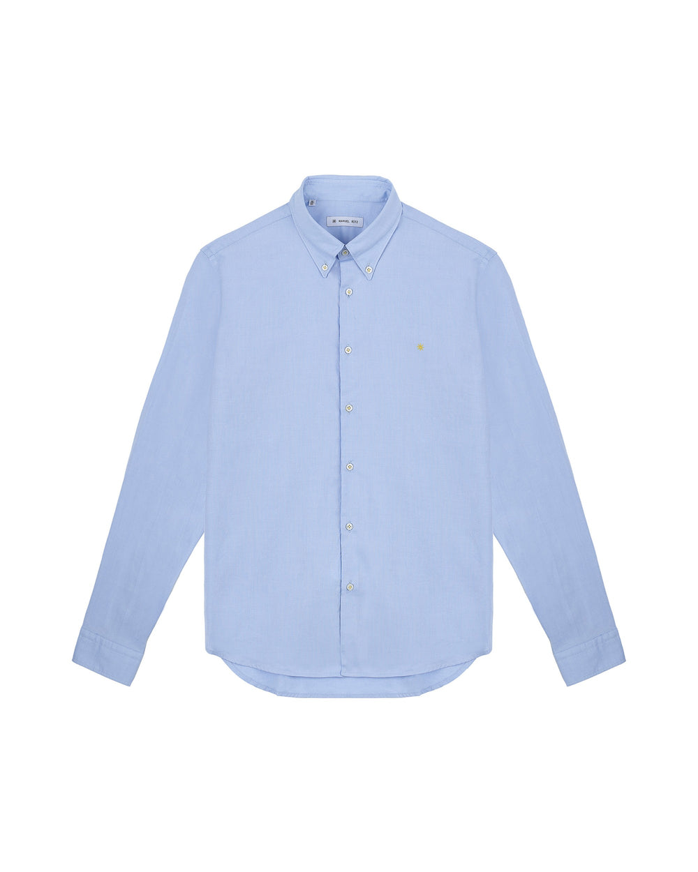 sky blue cotton oxford button-down shirt