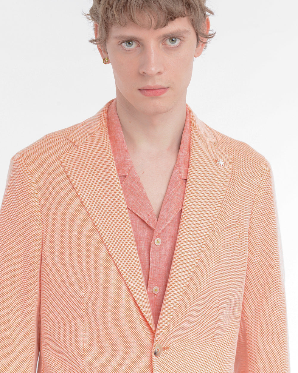 orange slim piquet cotton jersey blazer