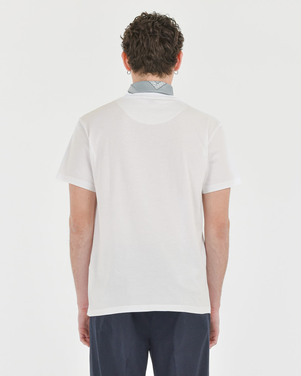 T-shirt girocollo in cotone bianco