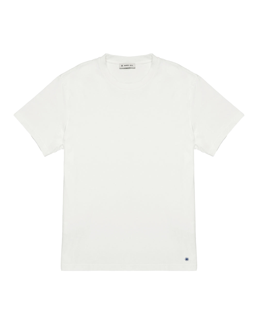 T-shirt girocollo in cotone bianco