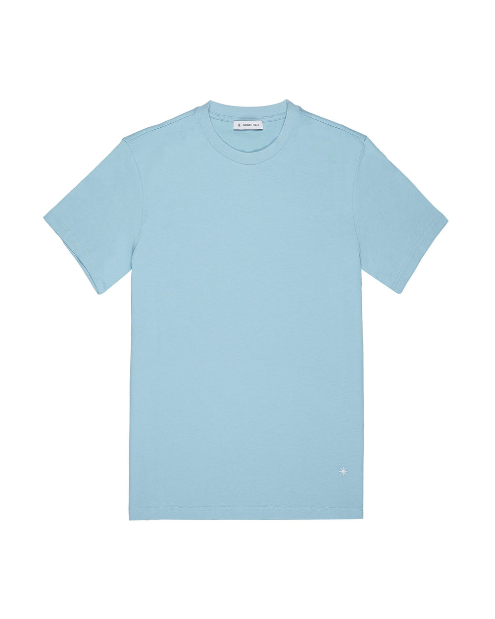 sky blue crew-neck cotton t-shirt