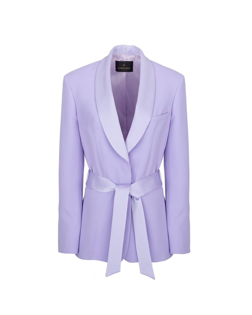 violet tuxedo jacket envers satin