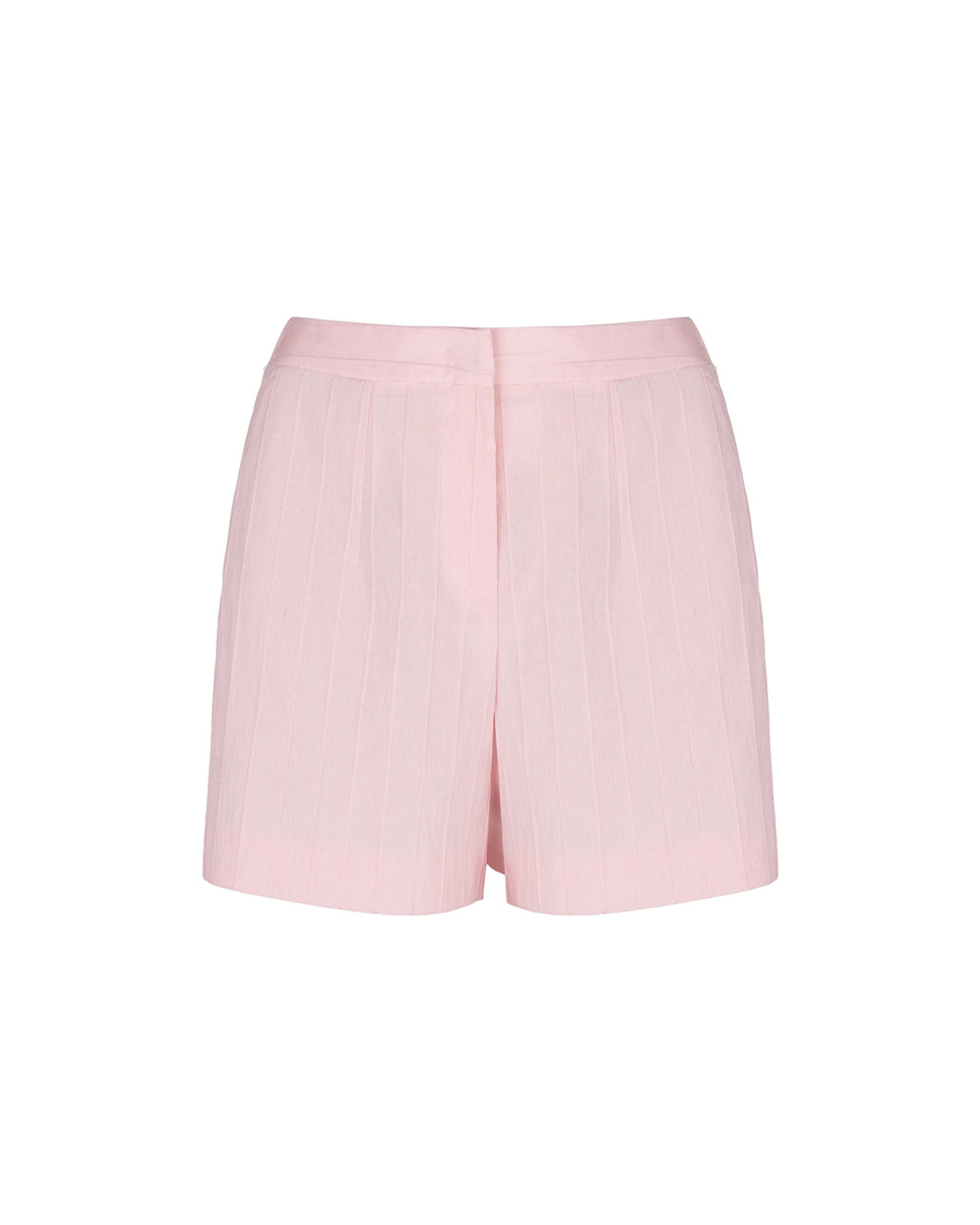 pink embossed pinstripe shorts