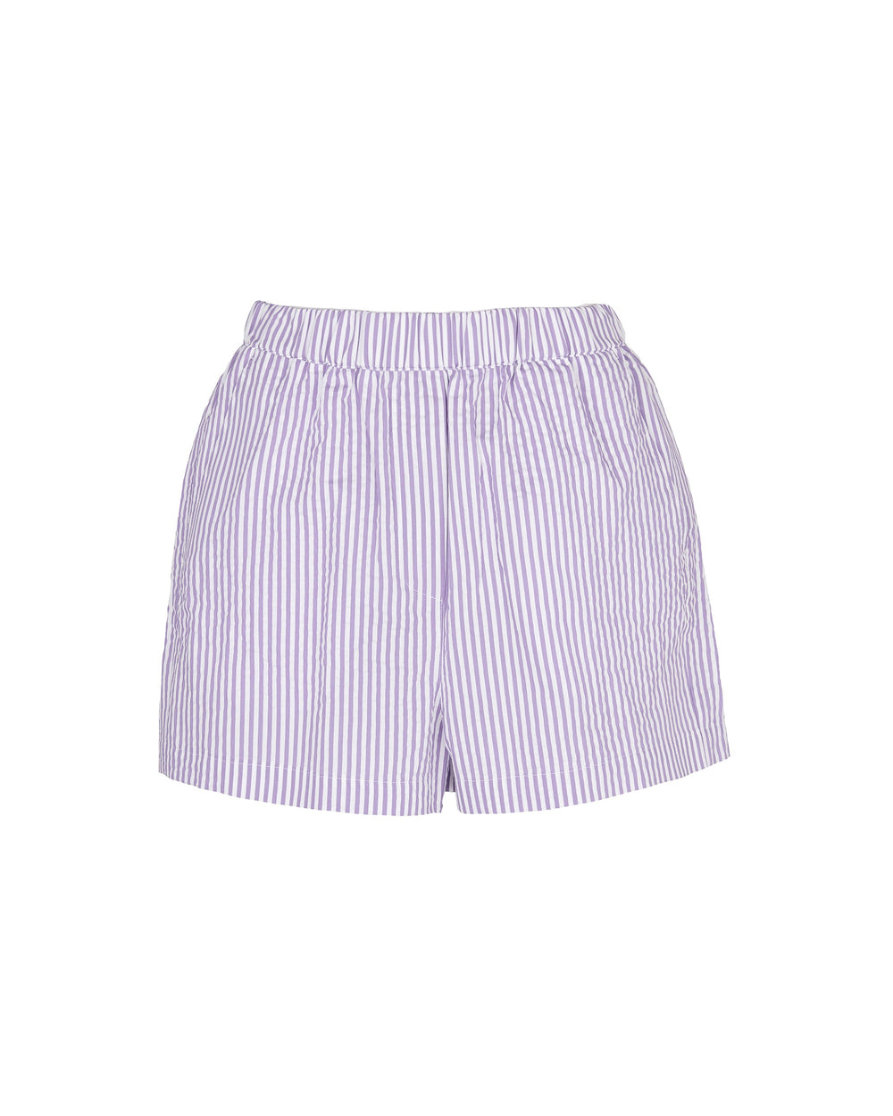 violet seersucker striped shorts