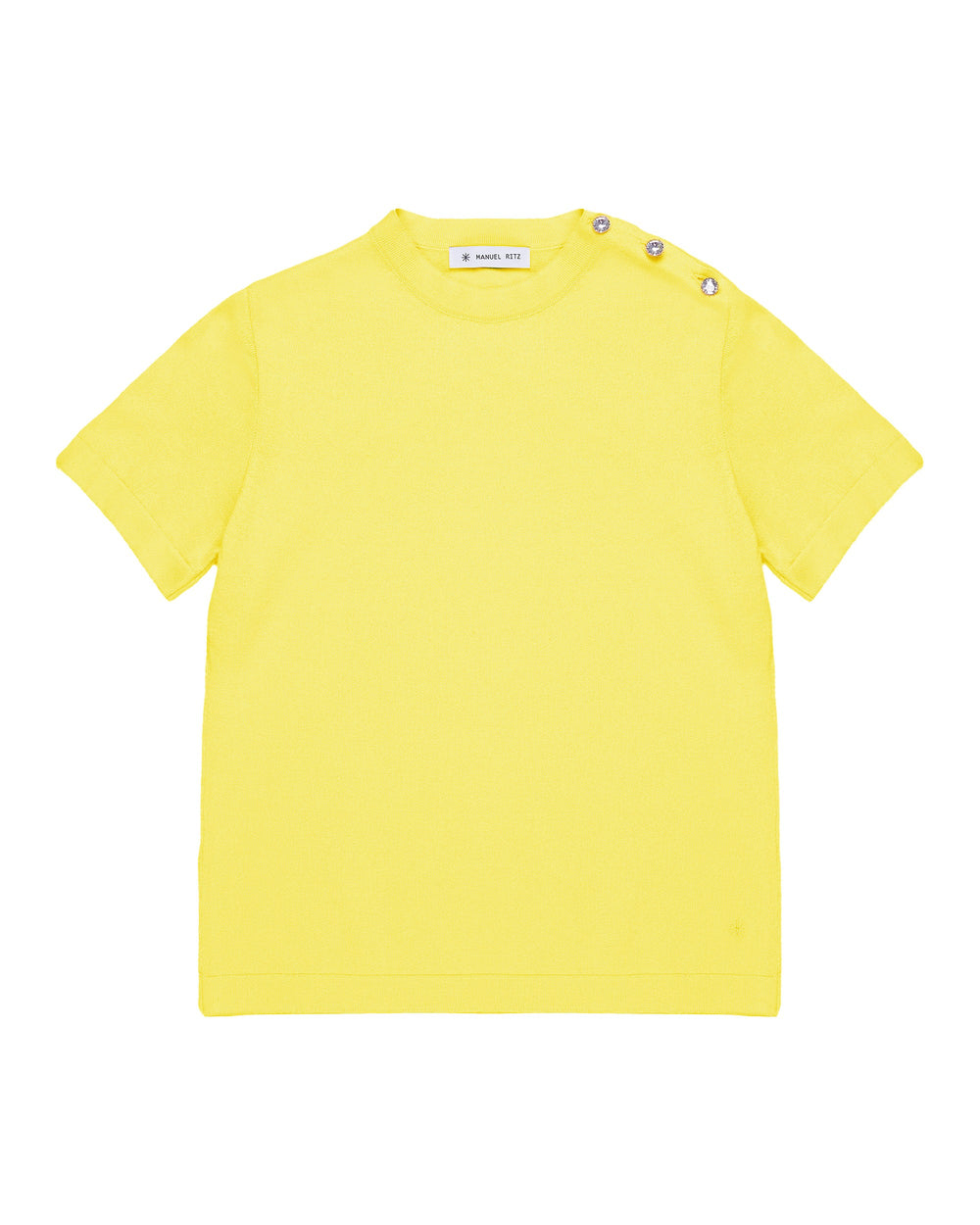 yellow jewel detail cotton jersey