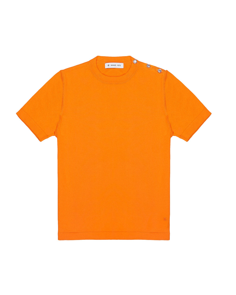 orange jewel detail cotton jersey