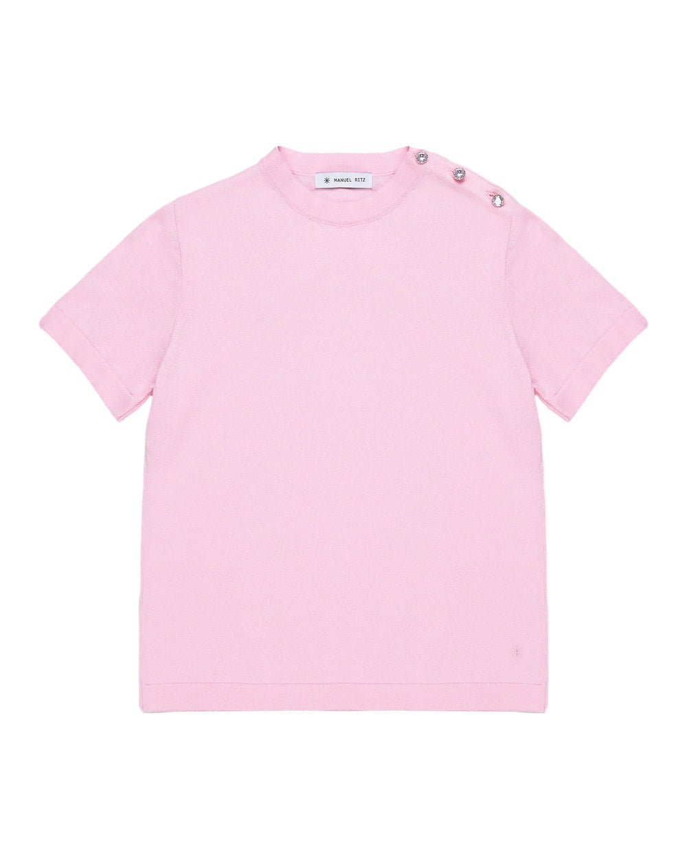 pink jewel detail cotton jersey