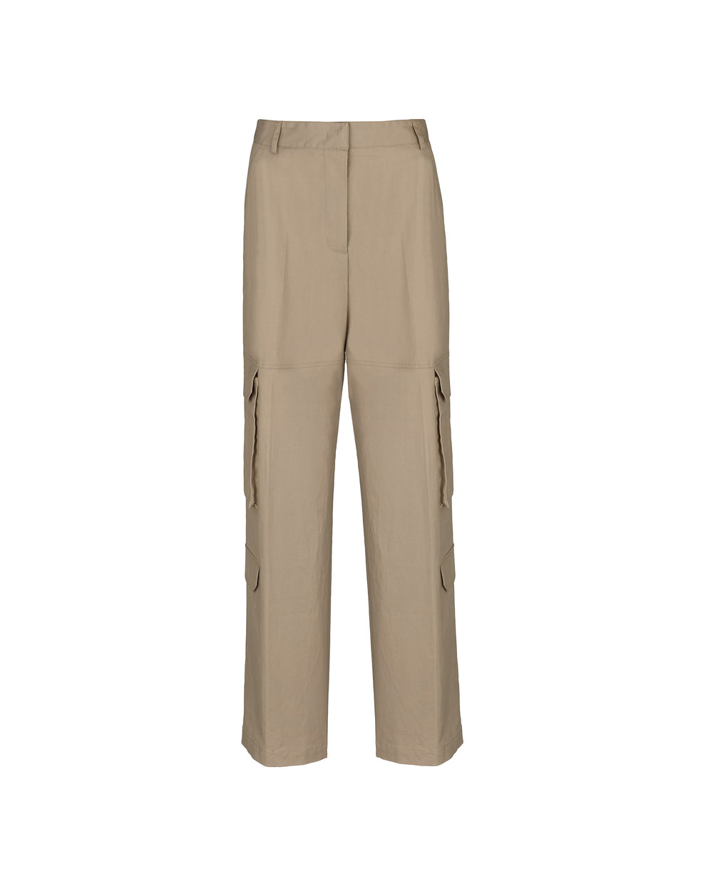brown stretch cotton cargo trousers