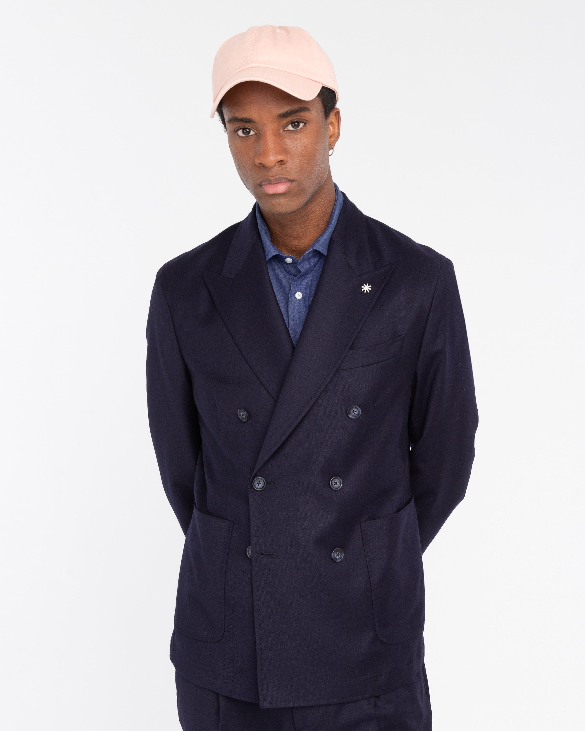 Stretch Wool Double-Breasted Coat