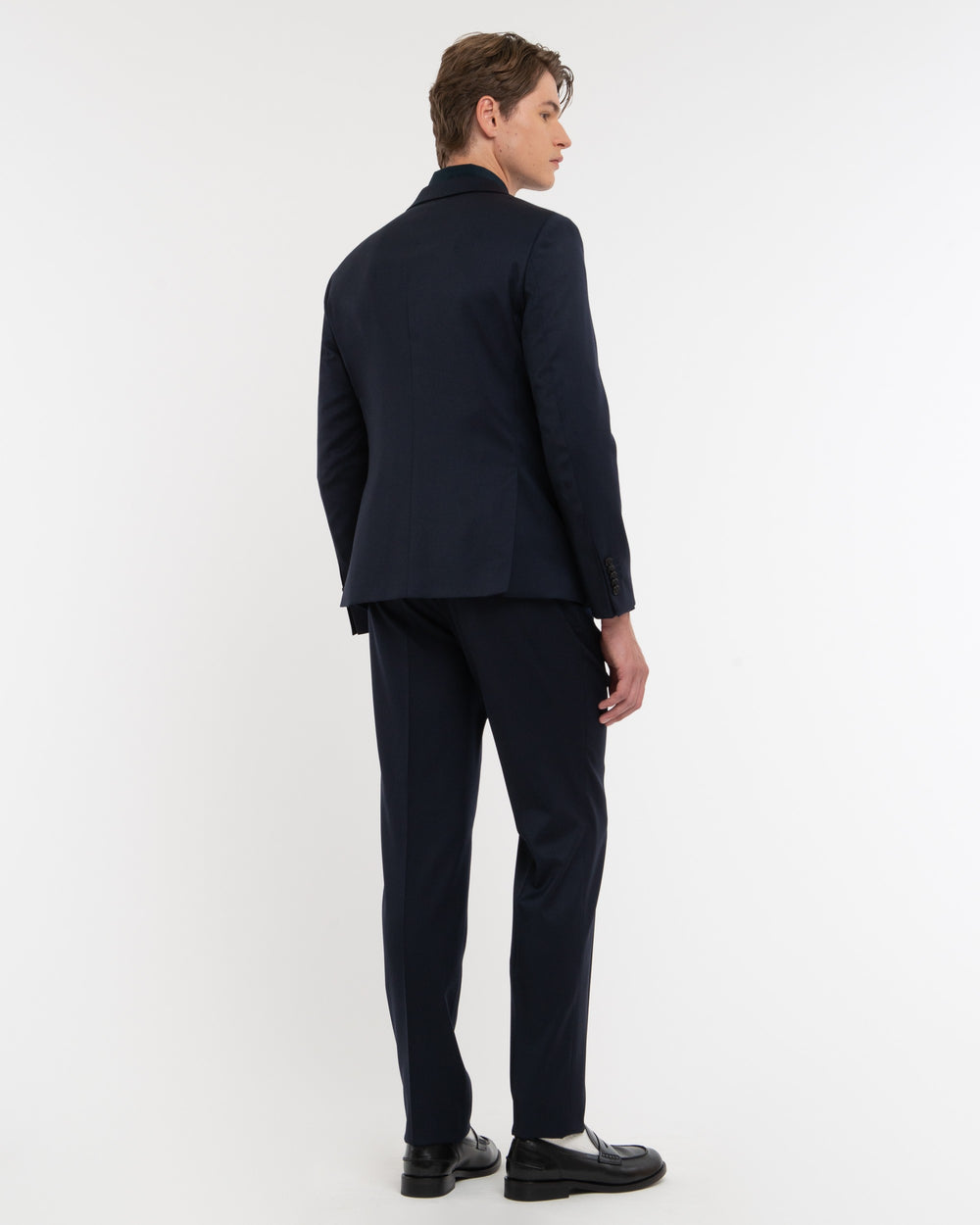 blue stretch wool slim fit suit