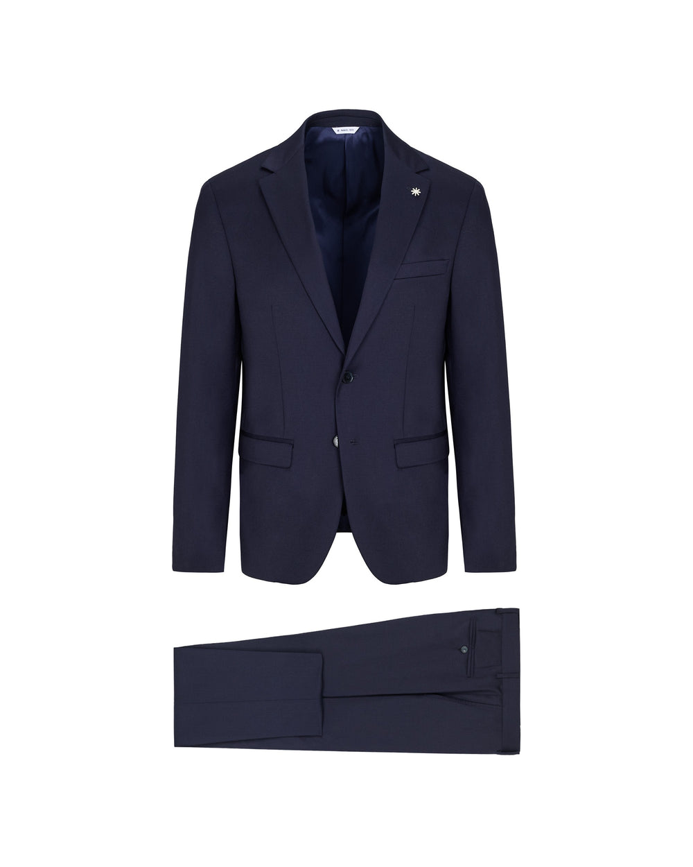 blue stretch wool slim fit suit