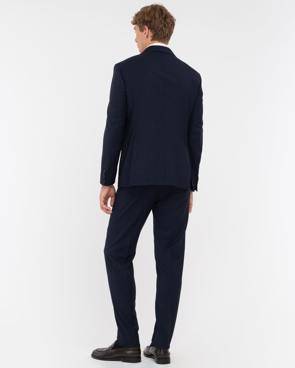 blue pure wool slim suit