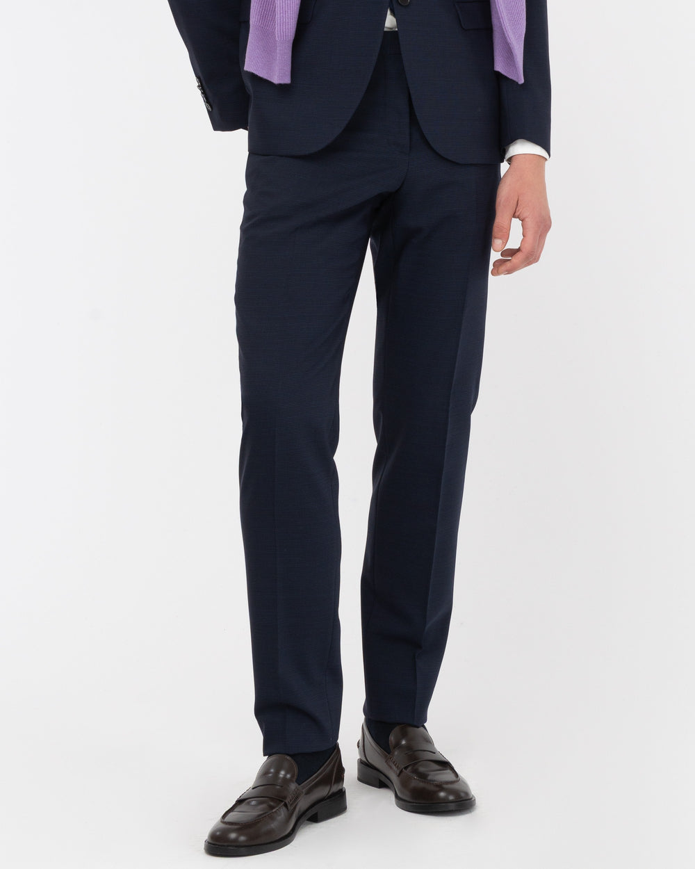 blue pure wool slim suit