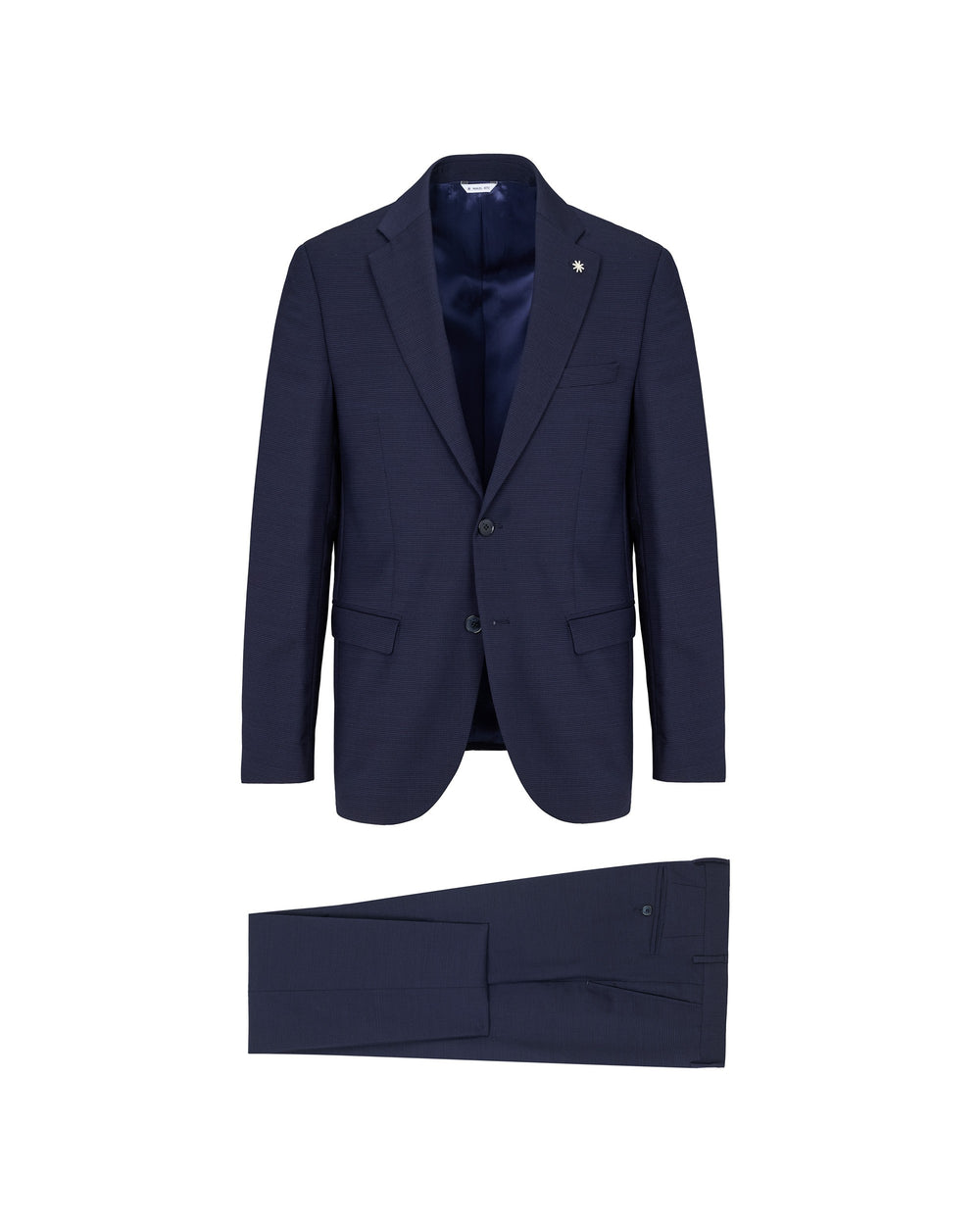 blue pure wool slim suit