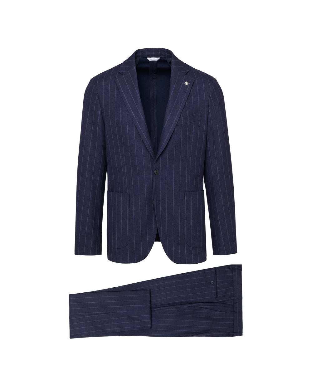blue slim regimental stretch viscose blend suit