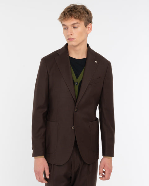 brown slim fit stretch wool flannel suit