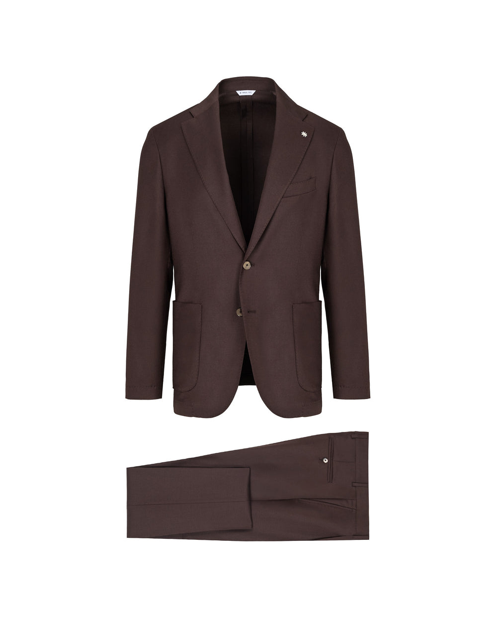 brown slim fit stretch wool flannel suit