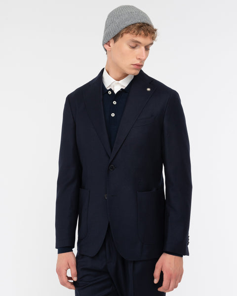 blue slim fit stretch wool flannel suit