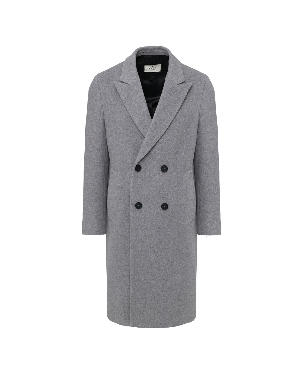 gray relaxed fit wool blend double breasted coat