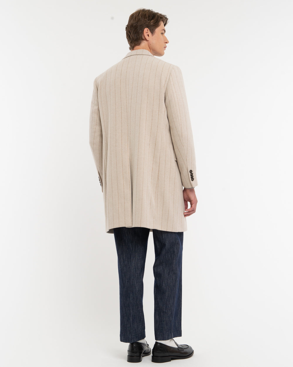 beige resca wool blend double breasted coat