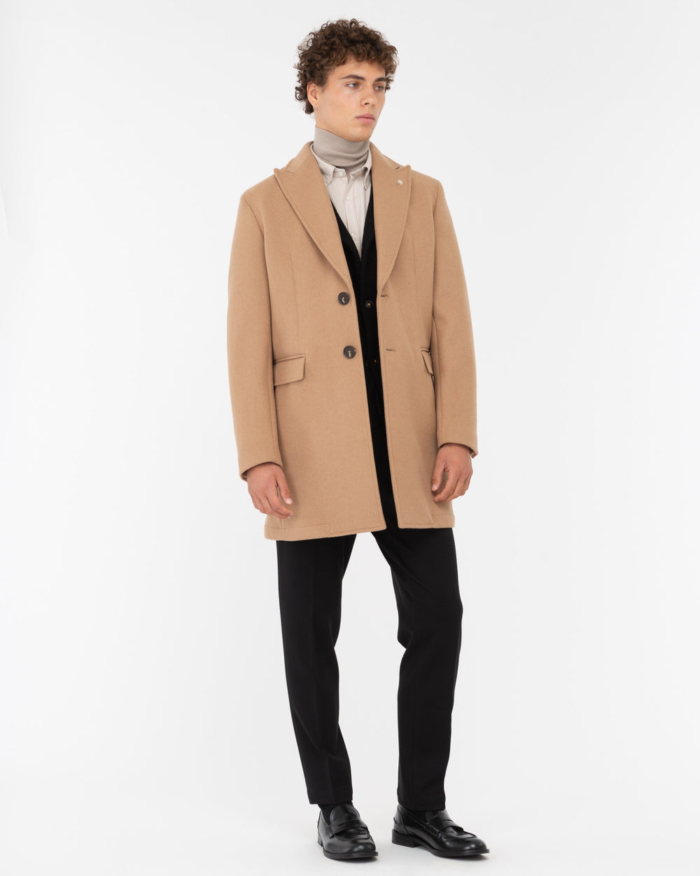 beige nuvola wool blend cloth coat