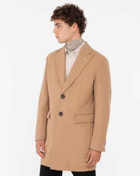 beige nuvola wool blend cloth coat