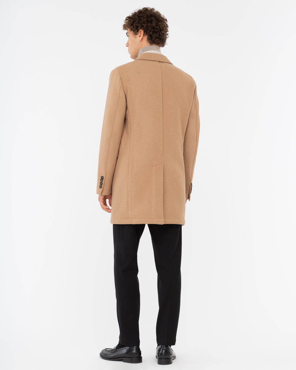 beige nuvola wool blend cloth coat