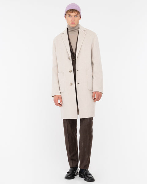 white double wool blend cloth coat