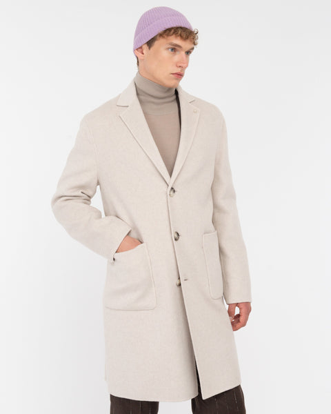 white double wool blend cloth coat