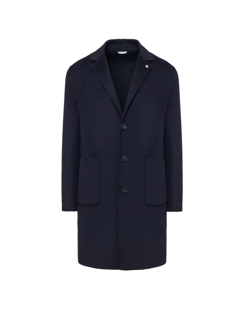 blue double wool blend cloth coat