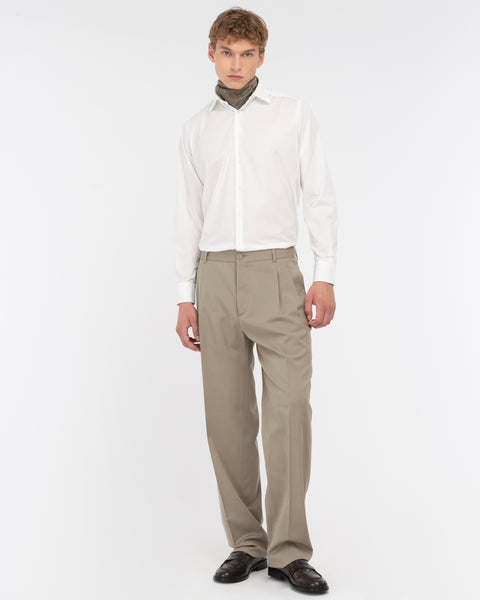 white washed stretch cotton poplin shirt