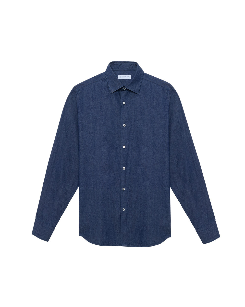 blue washed cotton chambray shirt