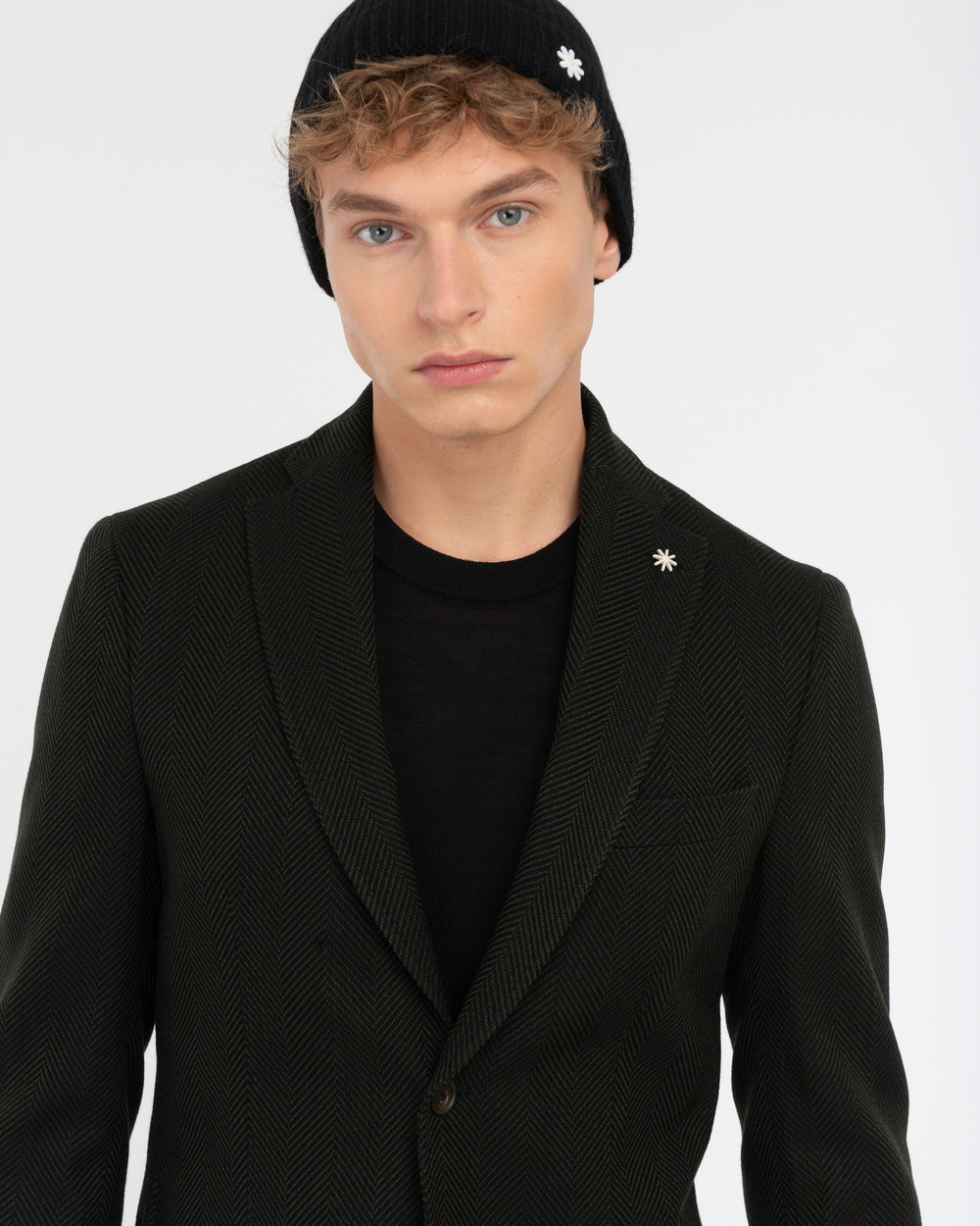 green resca wool cotton blazer