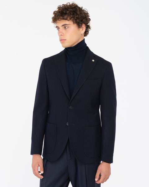 blue resca wool cotton blazer