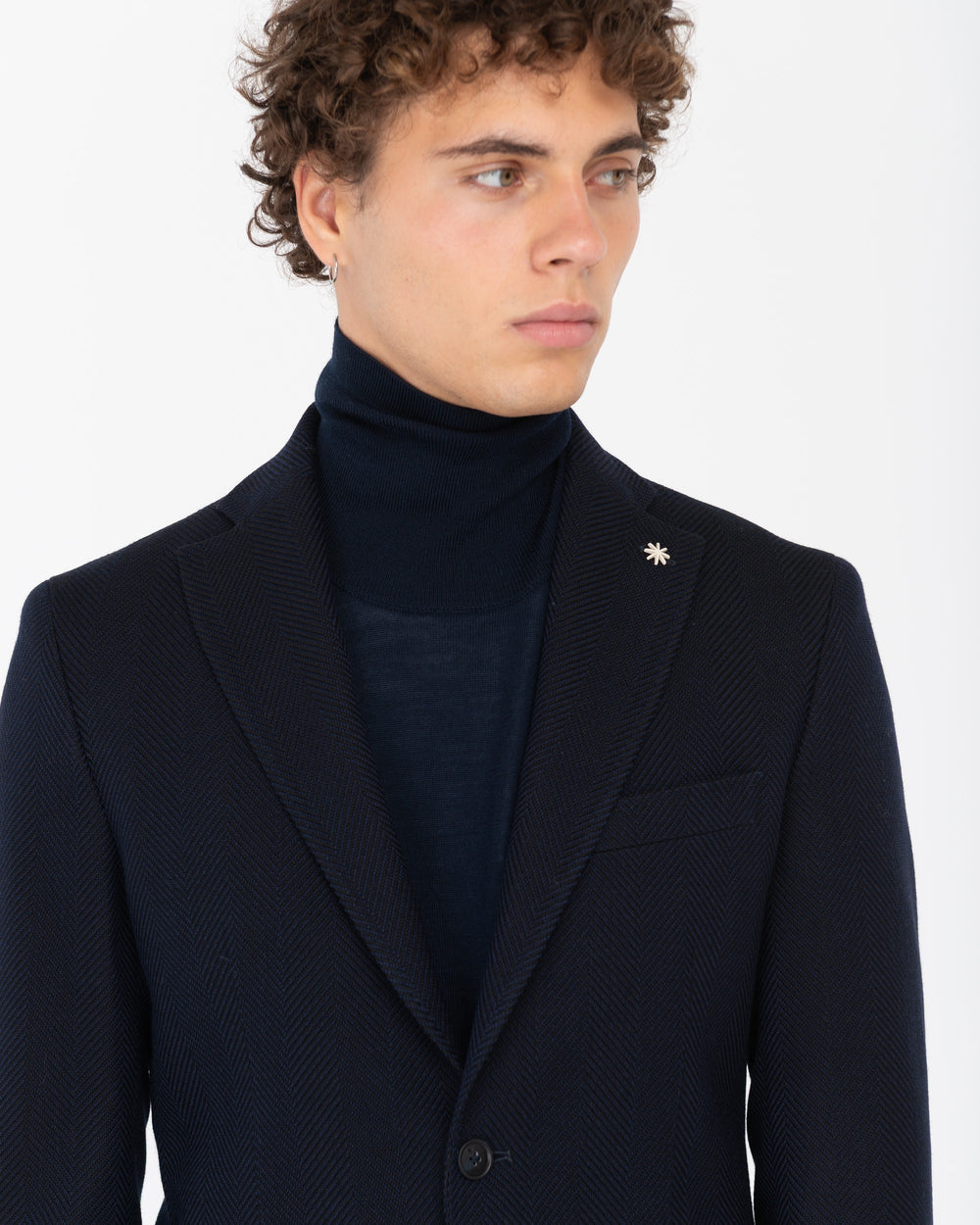 blue resca wool cotton blazer
