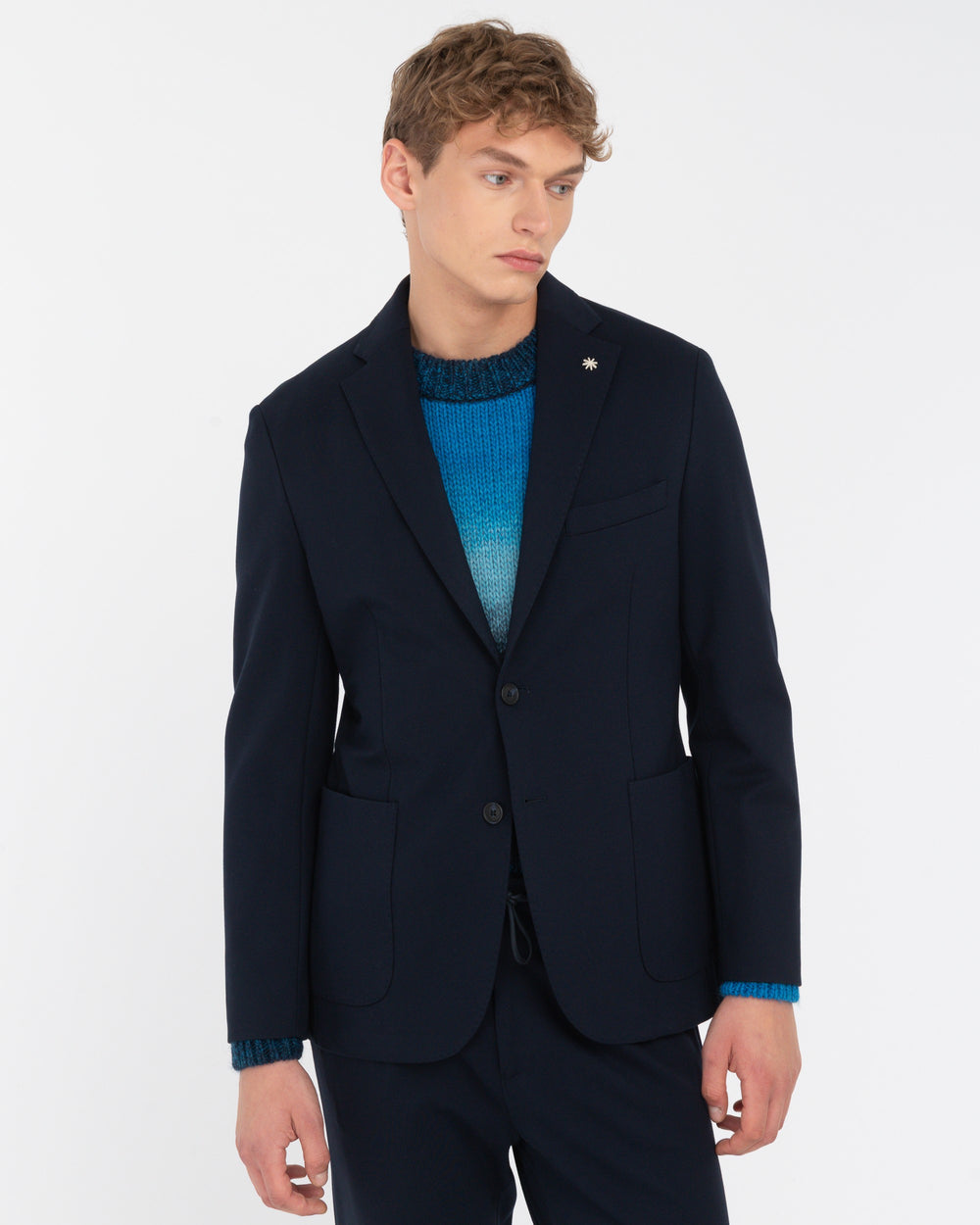 blue nuvola stitch milano stretch blazer