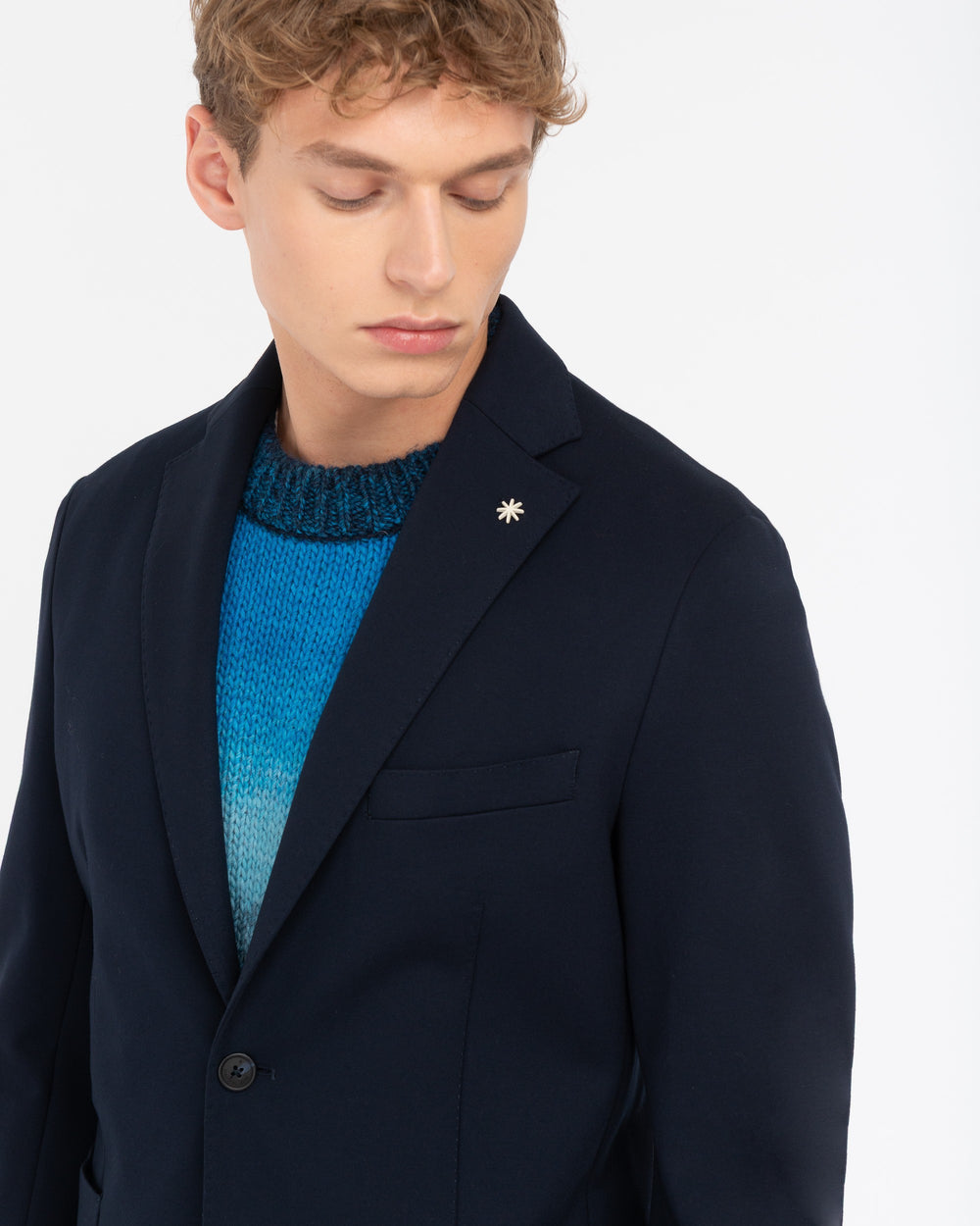 blue nuvola stitch milano stretch blazer