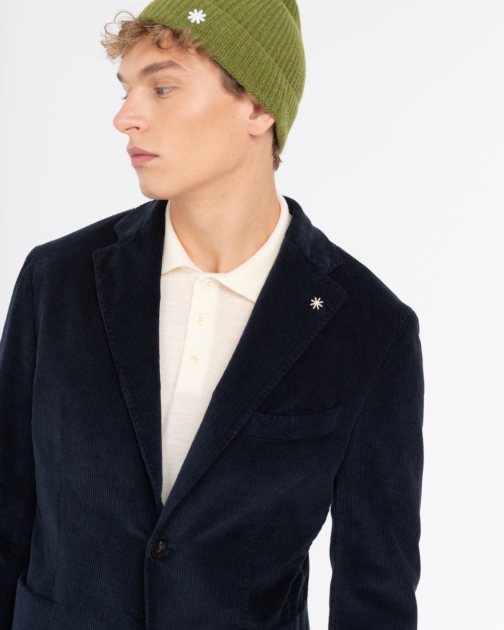 blue blazer nuvola velvet 1000-striped stretch cotton