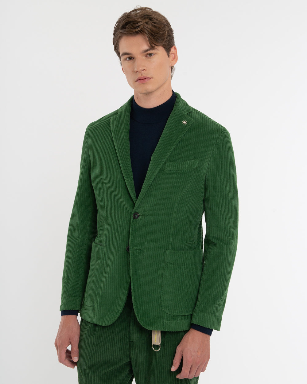 green nuvola blazer in velvet rocker