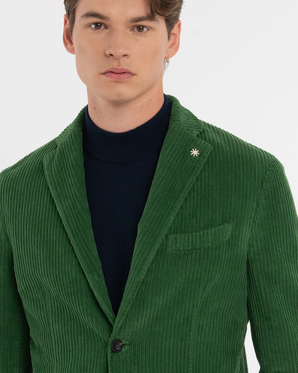 green nuvola blazer in velvet rocker