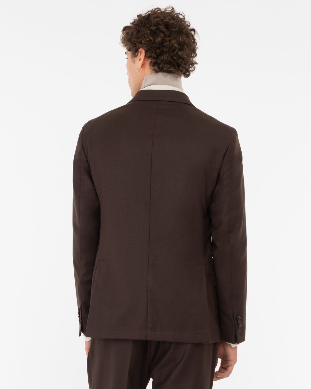 brown nuvola stretch wool flannel blazer